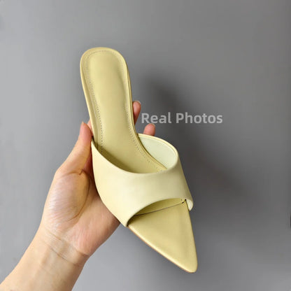 FEDONAS Women Genuine Leather High Heels Sandals Sexy Pointed Open Toe Party Wedding Summer Shoes Woman Soft Leather Prom Pumps