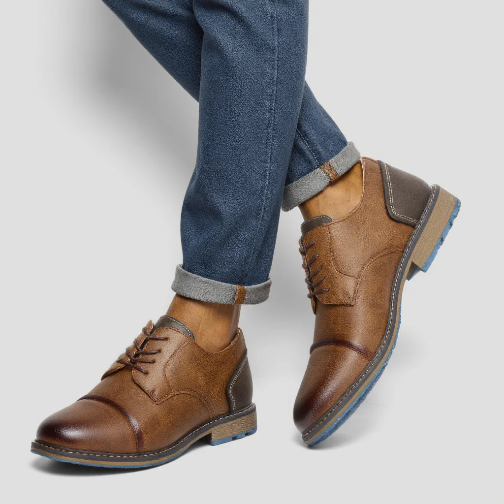 Retro menns casual Derby Shoes 2025 Fashion Leather Footwear New Style Men's Slip-on Comfortable Men Shoes