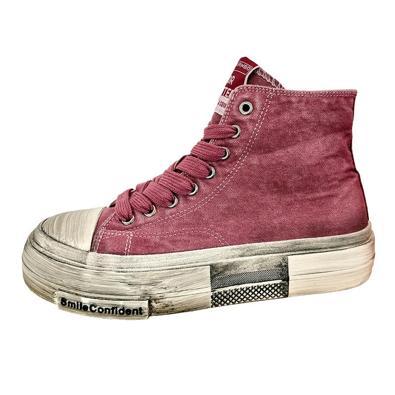 Nouvelles chaussures en toile vintage Man High Top Plateforme Skateboard Chaussures Hommes Streetwear Streetwear Men Vulcanize Chaussures Zapatillas de Lona