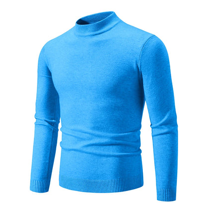 Ny Autumn Winter Designer Fashion Half Turtleneck Sticked tröja Högkvalitativ herr Casual Solid Color Warm Woman Sweaters