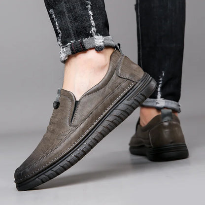 Retro Penny Loafer Echte koeienleren klassieke schoenen naaien comfortabele mannen casual slip-on club feestschoen lente zomer