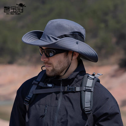 Spring summer sunshade hat Ladies outdoor fishing Mountaineering fisherman hat Breathable large brim sun hat