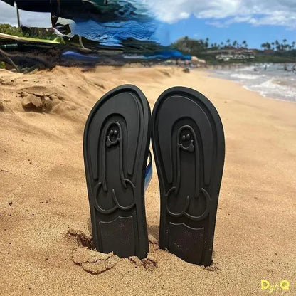 2025 Hidden Penis Flops Parody Creative Penis Slippers Summer Beach Comfort Non Slip Men's Sandal Beach Flip Flops Dick Tøfler