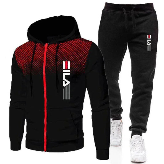 Men's Spring and Autumn 2025 hooded zipper jacket and trousers, outdoor sportswear, jogging, hot, new, 2-piece set