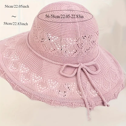 1pc/2pcs قبعة شمس سيدات أنيقة ، قبعة شاطئية قابلة للطي على نطاق واسع ، قابلة للغسل باليد ، صيف حافة سفر شمس قبعة شمس