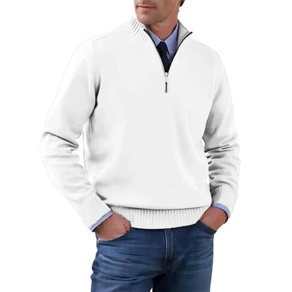 Autumn Men Half Zipper Pullover de manga comprida Jaquetas de gola alta