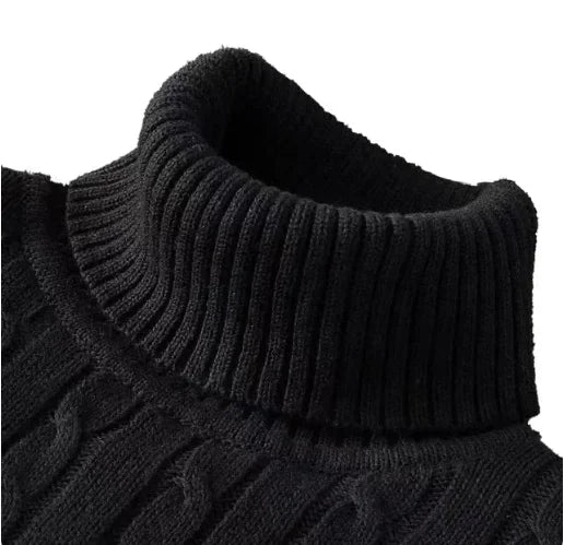 Suéter de cuello alto para hombres sólidos de color sólido