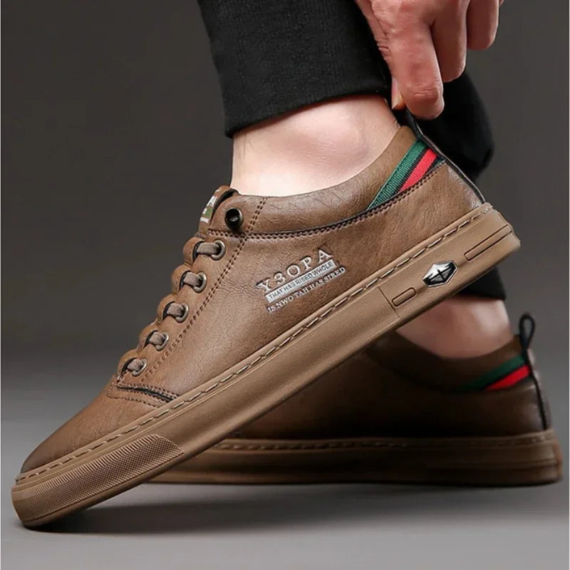 Men Leather Shoes Comfort Men's Casual Shoes Breathable All-match Sport Trendy Male Shoes Hard-Wearing Outdoor Walking Flats
