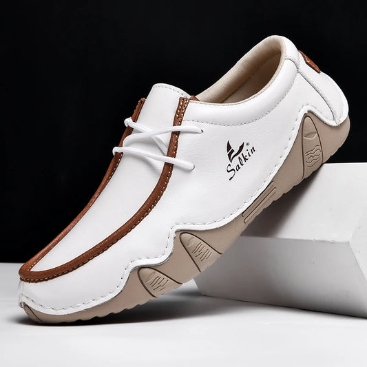 Nouveau 2024 mode Fashion Handmade Le cuir décontracté Chaussures Chaussures de design Homme Bougettes Breatch Low Top Flat Chaussures Driving Plus Taille