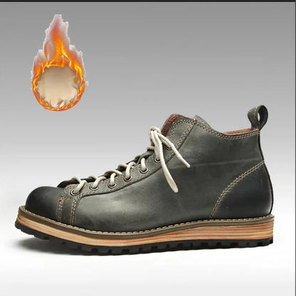 Kowm vandresko mænds vandrestøvler britisk tyk solbudt høj top motorcykelstøvler ankel sneakers afslappet trekking sko
