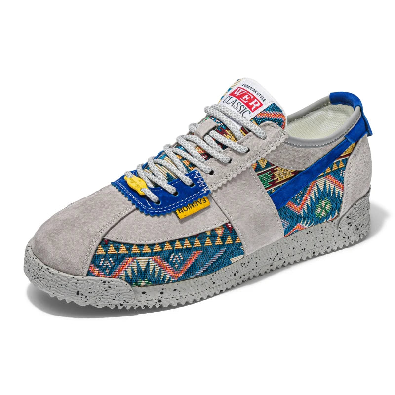 Þróa nýja menn þjóðernisstíl flata skó fatahönnuð prentari sneaker karlar frjálslegur skór andar lágu strigaskór maður zapatos hombre