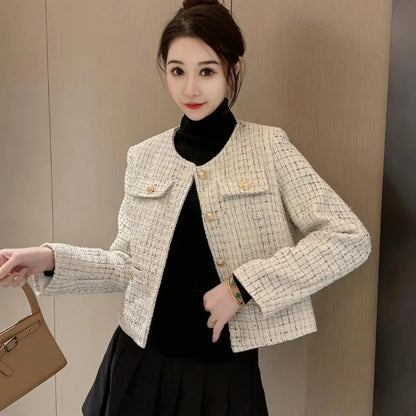 Uuden silmukointi Naisten villa- ja sekoittuminen Pyöreä kaula Korean tyyliset vaatteet Ladies -takit tyylikäs kuuma korkealaatuinen ylellisyys halpa