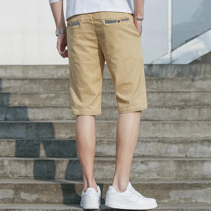 Man Summer Men's Casual Cotton Linen Shorts Beach Short Pants Male Bermudas Trend Breeches Casual Sport Shorts Classic Brand