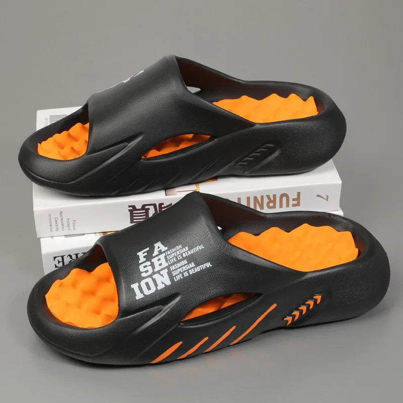 New Summer Man Massage Slippers 2025 Indoor Outdoor Beach Sandals Soft Bottom Casual Slippers Male Flip Flops Mens Sandals