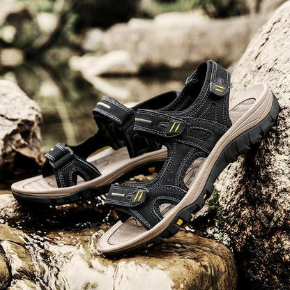 Big Size 48 49 Beach Sandals For Men Outdoor Casual Trekking Summer Breathable Shoes Sandal Hook & Loop Sandalias Hombre Playa