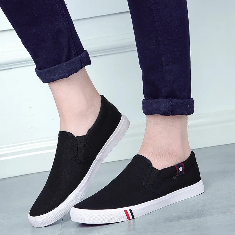 Mænd afslappede sko glider på lærred loafers behagelige at gå lejligheder til mand fyr non slip blød mokkasiner sneakers sommer sommer