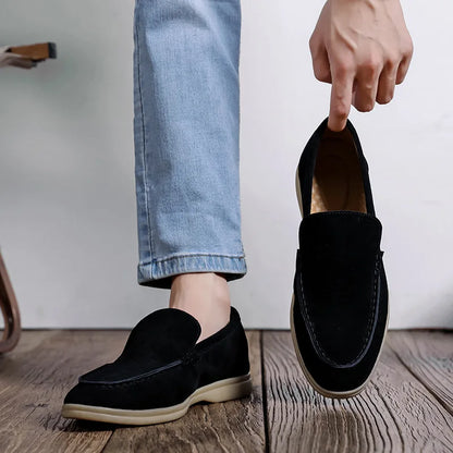 Herren lässige Schuhe Kuh Wildleder echte Leder Männer Klassische Britenstil -Ladung Moccasins Herren Leichte bequeme Fahrflats