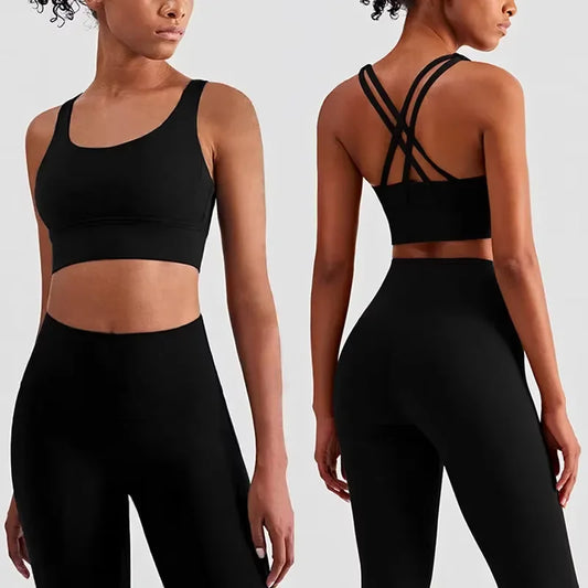 2 Piece Yoga Clothes Women's Tracksuit Athletic Wear Pilates Fitness Suit Gym Workout Push Up Clothes Sports Leggings Suit👖👖