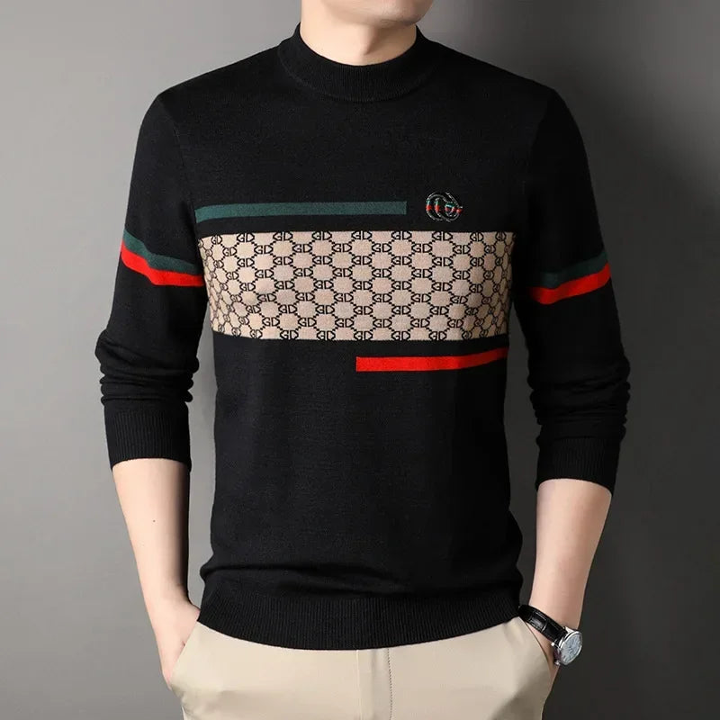 Suéter casual masculino de malha de malha de alta qualidade de primavera outono masculino belo moda de cashmere malha roupas masculinas