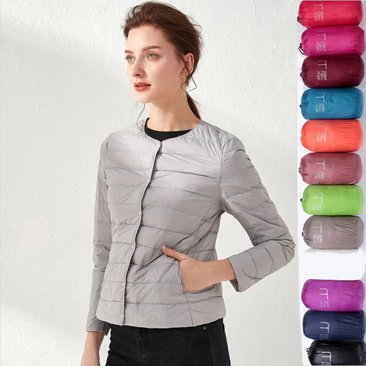 Woman Ultra Light Down Jacket Portable Parka Matte Fabric Casual Duck Down Coat Warm Liner Lightweight Outwear Good Quality