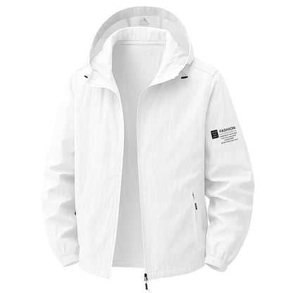 Men's Hooded Sun Protection Jacket Lightweight Outdoor Windbreaker Quick Dry Breathable UV Coat for Hiking Running Travel Beach