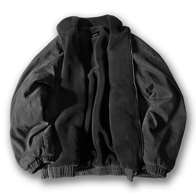Chaqueta de vellón polar vintage japonesa hombres invierno chaqueta gruesa de alta calidad