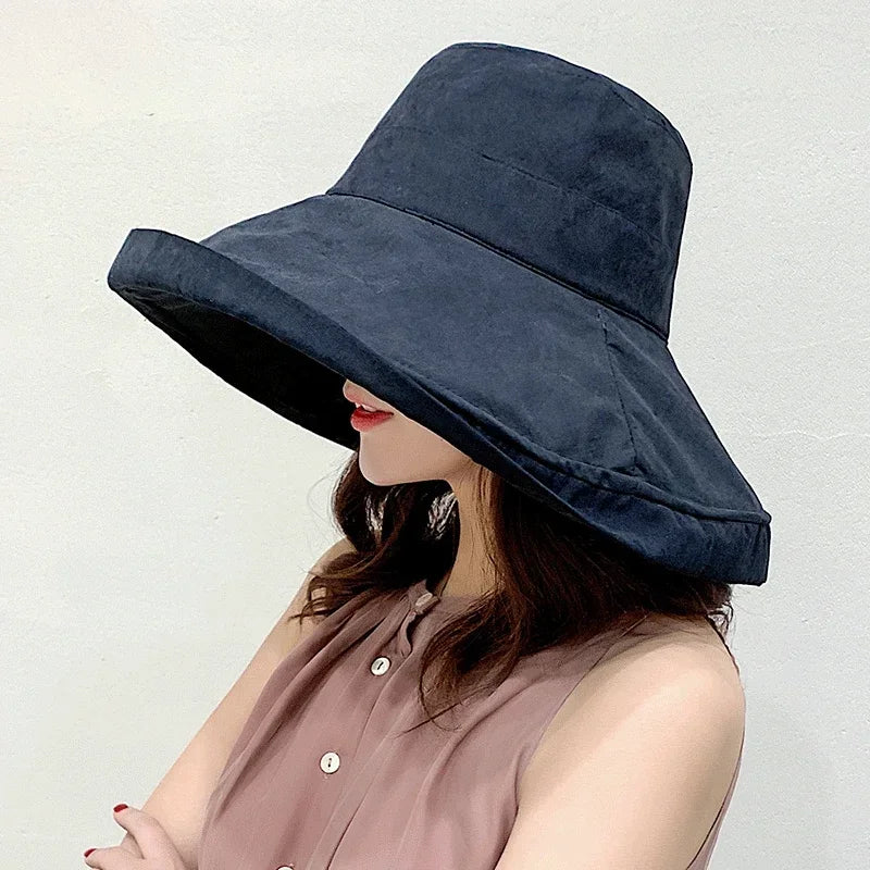 2025 ربيع الصيف القبعة النسائية القبعة البنمية أربعة مواسم الصياد Big Brim Hat