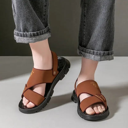 Beach Shoes for Men Non-slip Big Size Luxury 2025 Stylish H Clearance Sale New Arrival Fashion Breathable Adult Eva Man Sandals