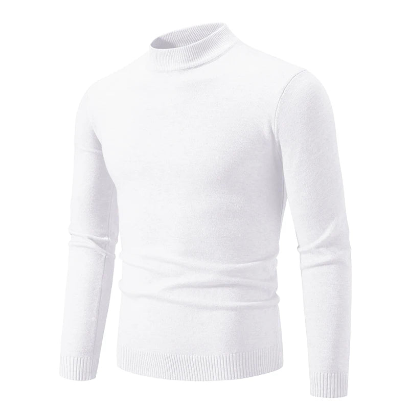 Ny Autumn Winter Designer Fashion Half Turtleneck Sticked tröja Högkvalitativ herr Casual Solid Color Warm Woman Sweaters
