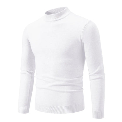 Ny Autumn Winter Designer Fashion Half Turtleneck Sticked tröja Högkvalitativ herr Casual Solid Color Warm Woman Sweaters