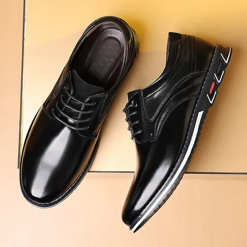 Scarpe a banda elastica per uomini Brand Scarpe casual Scarpe in pelle Morbida Business Fare Business Calza