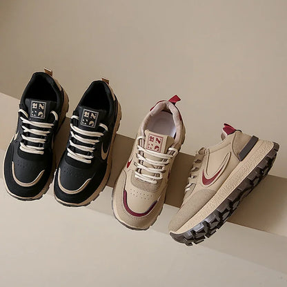 Nuevos zapatos vulcanizados para mujeres con zapatillas deportivas casuales de ropa resistente al desgaste