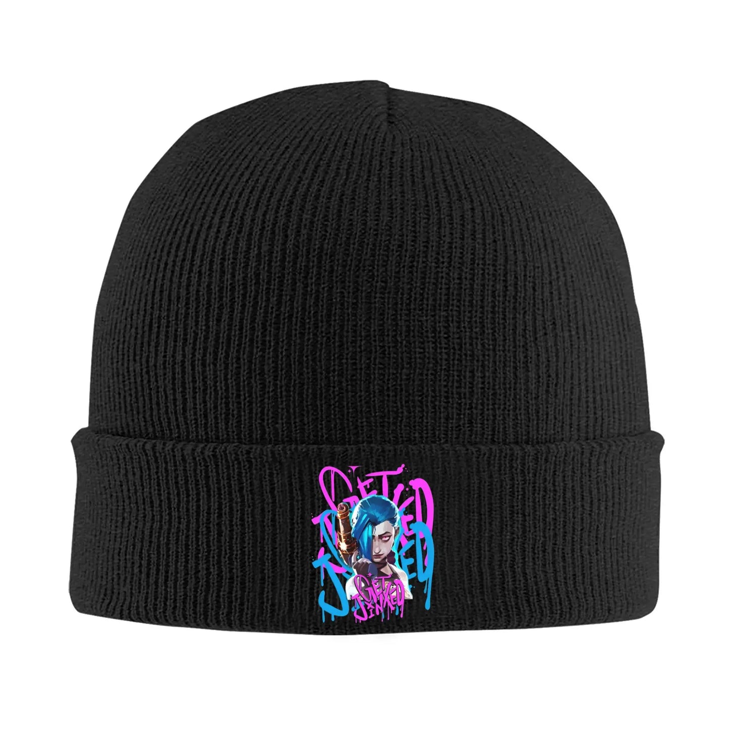Arcane pleteni šešir za žene muškarci zrna zima šešir akril jinx grafiti hip hop dinja kapica