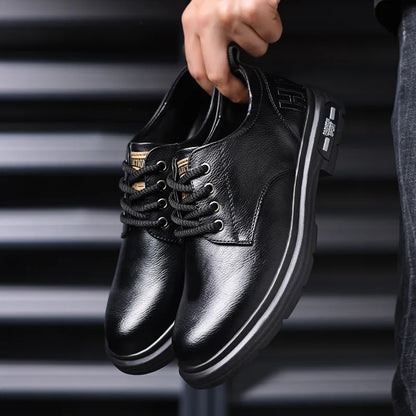 British Platform Leather Derby Shoes for Men Designer Soft-Soled Business Men's Dress Shoes Fashion Light Male Wedding Shoes