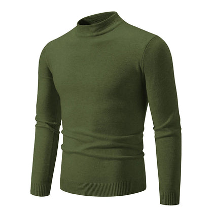 Ny Autumn Winter Designer Fashion Half Turtleneck Sticked tröja Högkvalitativ herr Casual Solid Color Warm Woman Sweaters