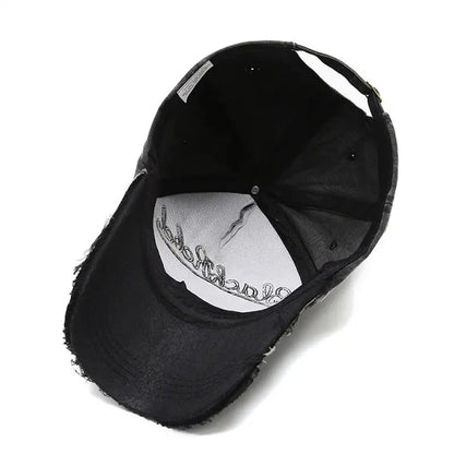 Cargador de algodón de algodón unisex letra bordado de béisbol gaca de béisbol patrón de cabeza de vaca