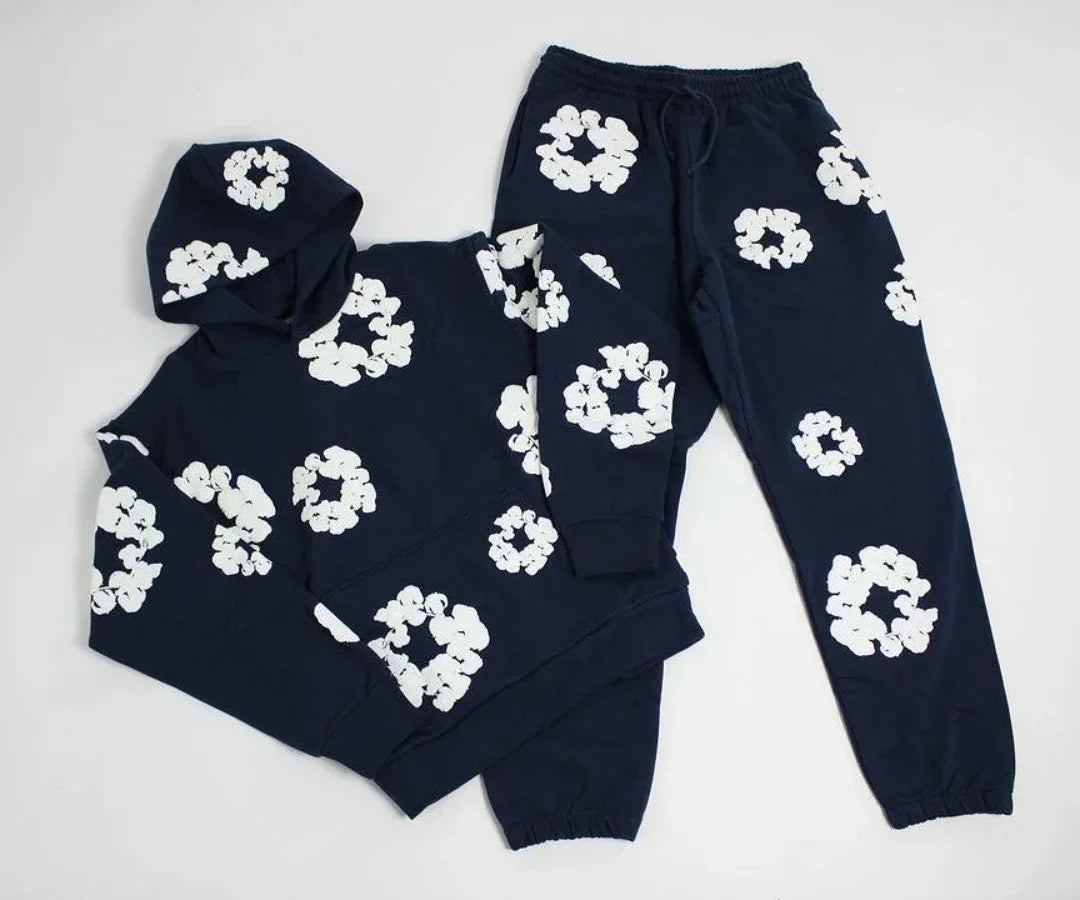 Denim Tears Brand Hot Vendre un nouveau sweat à capuche imprimé en mousse de coton à la mode, un costume de sport pour hommes à la mode européen et américain