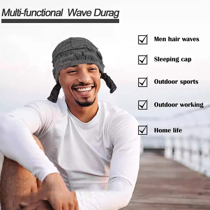 Lange staart unisex volwassen jersey doo rag durag bandanas cap piraat hoed tulband mannen hiphop hoofdband motorrijder headwrap dames hoofddeksels