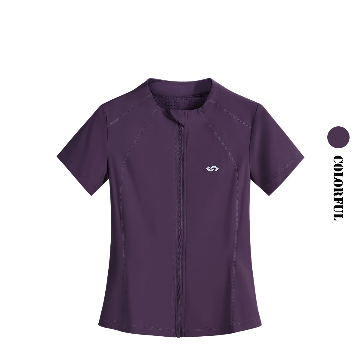 Drur Gym T Shirt sportkläder Kvinnor Kort ärm Snabbt torrt andningsbara dragkedja Sports Top Fitness Shirts Jogger Tops för Activewear