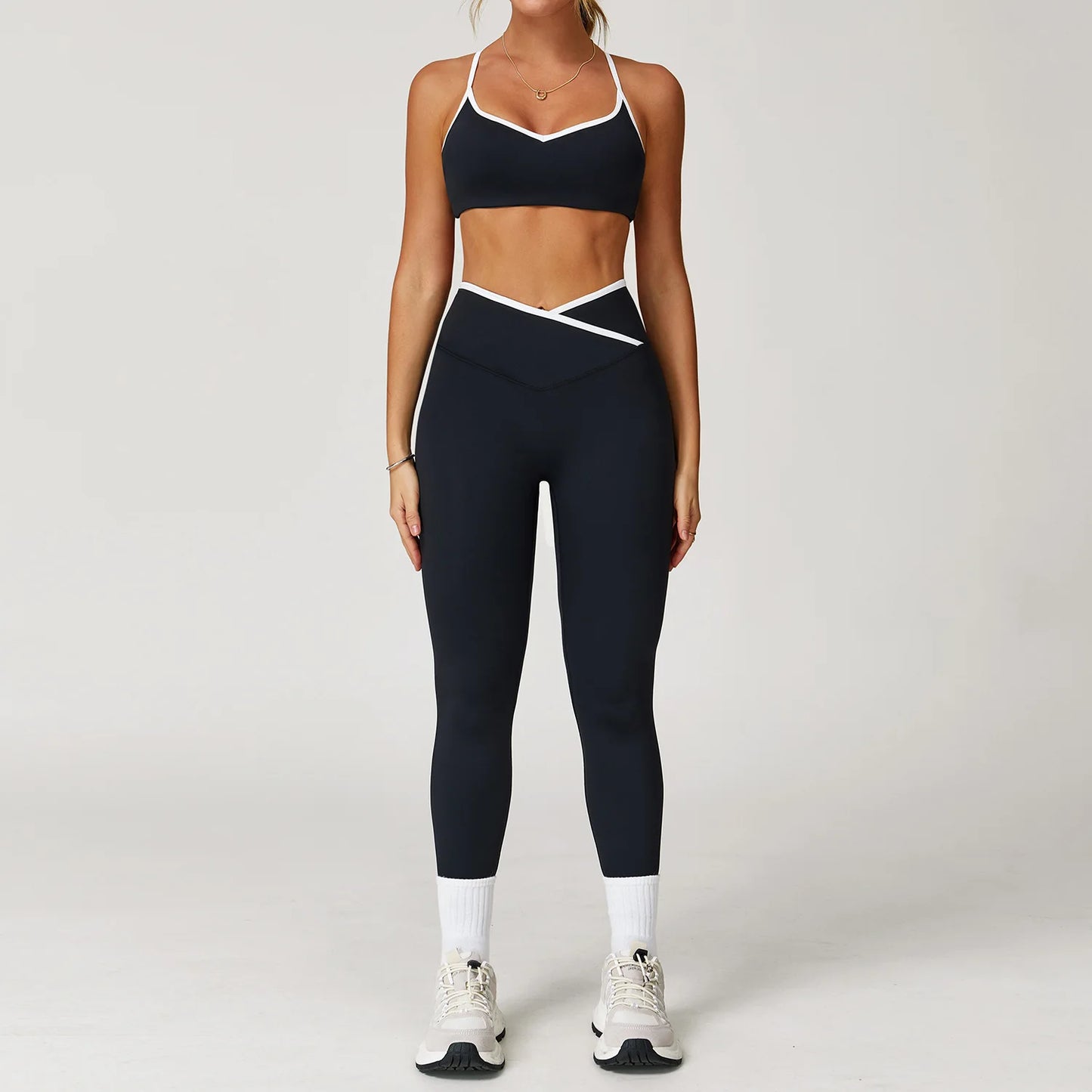 Yoga Set 2 Pieces Workout Clothes Women's Tracksuit Sportswear Gym Clothing High Waist Bell-bottoms Sexy Fitness Bta Sports Suit