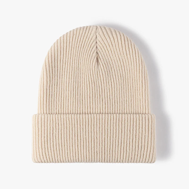 Brand Oohmy Knitted Hats for Men Women, Skullies Caps, Warmer Bonnet, Casual Cap, Monochromatic, Male and Female, Winter, 2024