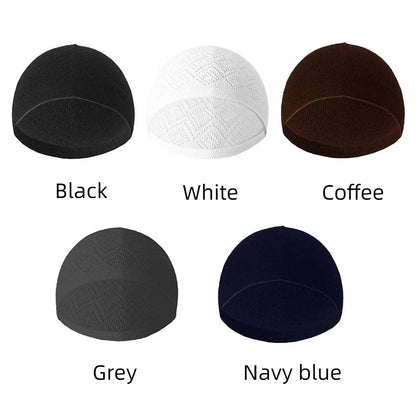 Muslimska män bön hattar unisex vinter varm stickad mössa mössa islam judiska indiska mössor musulman arabiska mäns kippah homme hatt