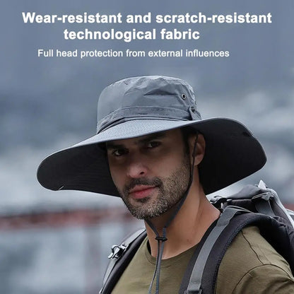 Fisherman Hat Wide Brim Solid Color Lace-Up Design Men Women Outdoor Hat Versatile Sun Protection Basin Hat