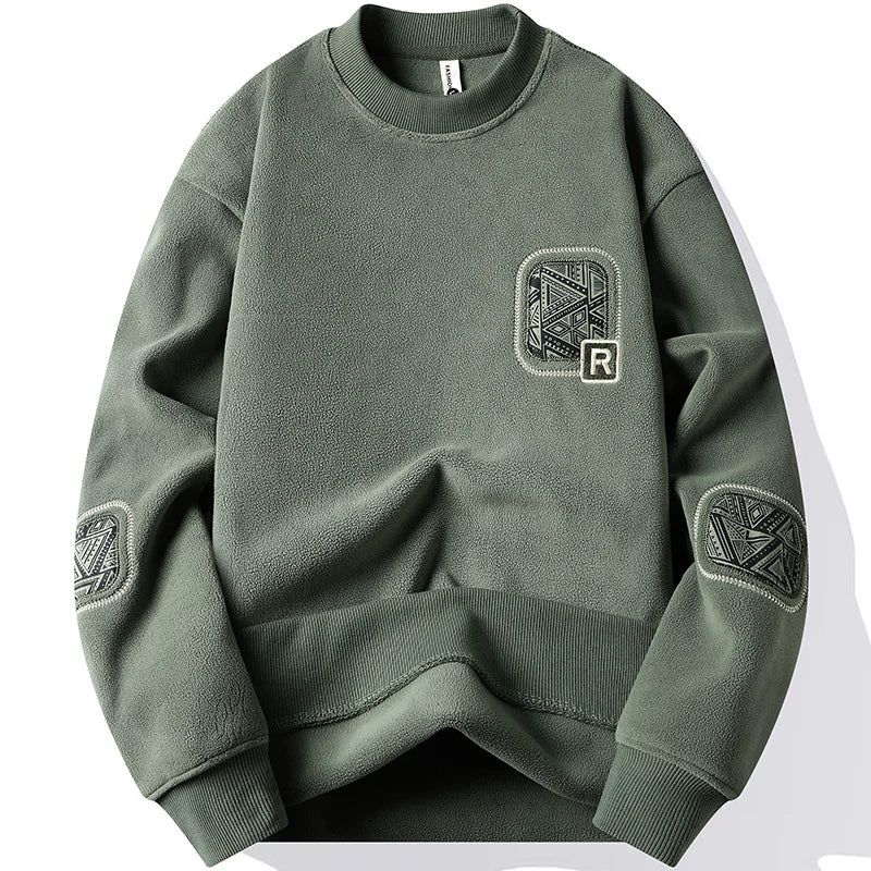 Moda masculina grossa bordado com capuz de capuz