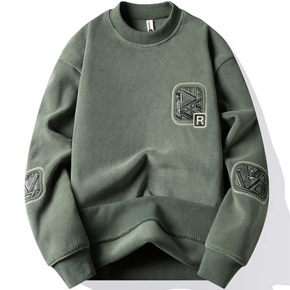 Moda masculina grossa bordado com capuz de capuz