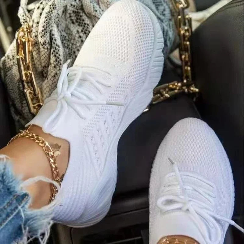 Ženske mreža dihajoča priložnostna superge čipkaste vulkanizirane čevlje ženske platforme superge ženske čevlje plus size Zapatos de mujer