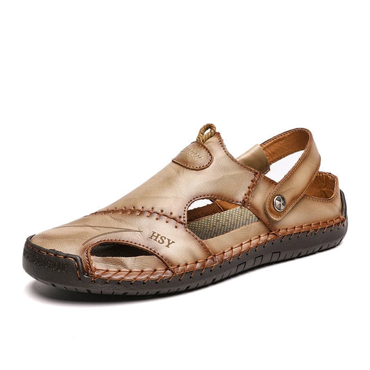 Large Size Spring And Autumn New Style Casual Shoes For Men's Large Size Beans Shoes Hand-Sewn Leather Shoes Casual Flat Bottom