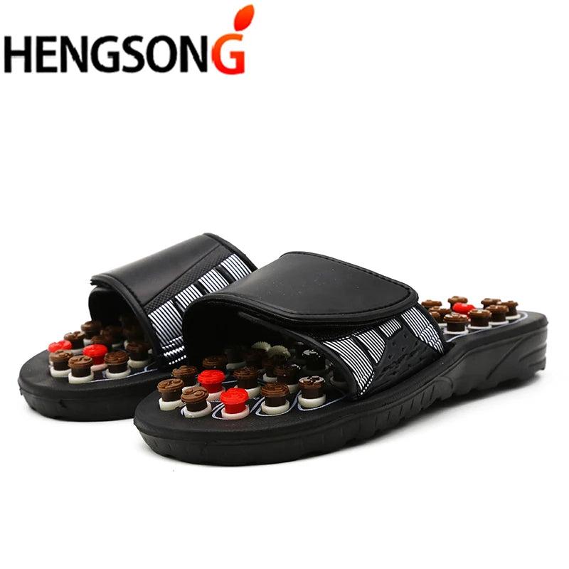 Akupoint massasje tøfler massasje sko for føtter unisex hjemme flip flop helsehjelp roterende føtter kinesisk akupressur