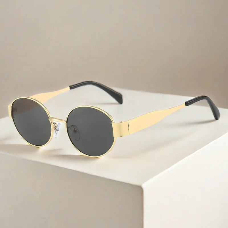 Fashion Oval Sunglasses Women Retro Trend Outdoor Metal Sun Glasses High Quality Classic Men Luxury Brand Eyewear UV400 Goggles