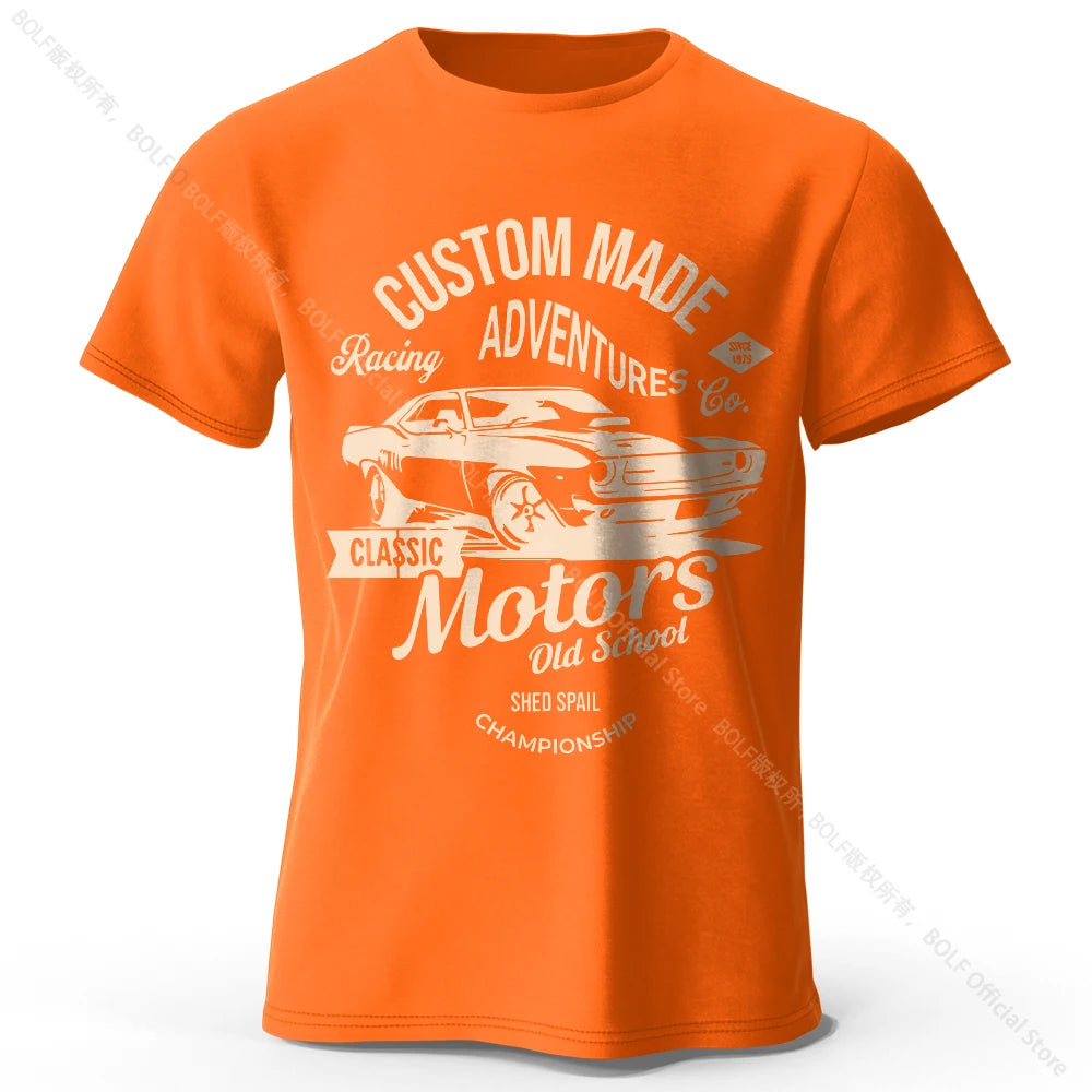 Camiseta impresa de motores para hombres 100% algodón de algodón
